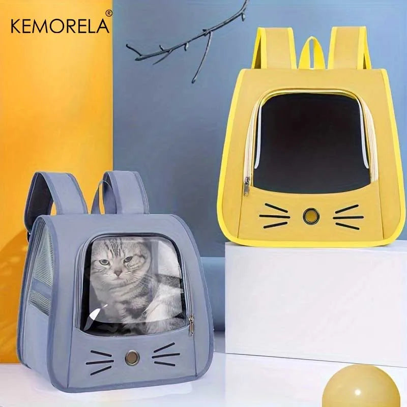 1Pcs Pet Carrier Backpack Large Cat Backpack Transparent Breathable Portable Bag Backpack Cat and Dog Supplies