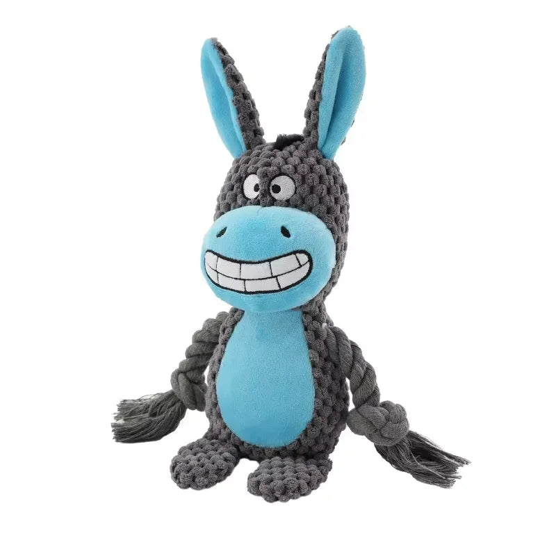 Stuffed Raw Small Dog Plush Interactive Chewing Toy Indestructible Bite Resistant Sound Puppy Squeaky Dogs Rattle for Pet Toys
