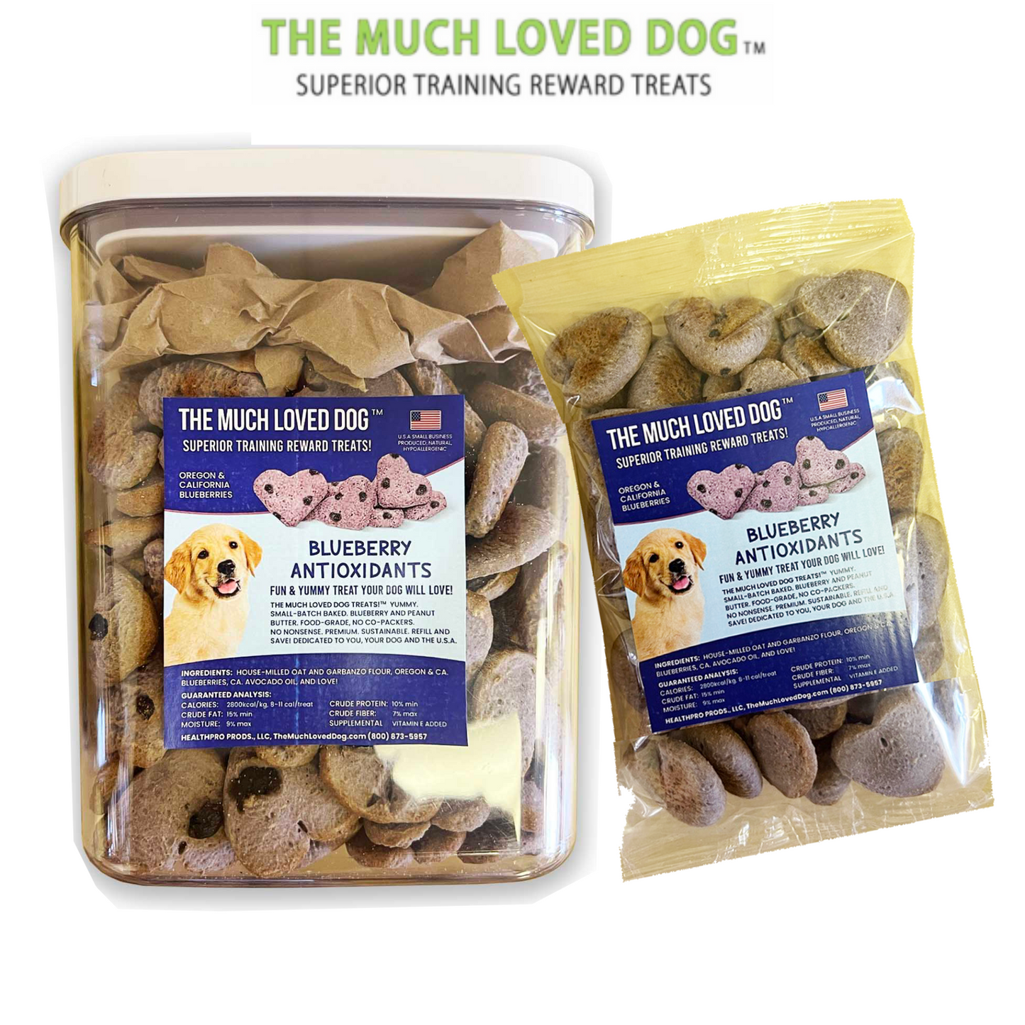 Much Loved Dog Training Treats - Blueberry Antioxidant 6 oz.