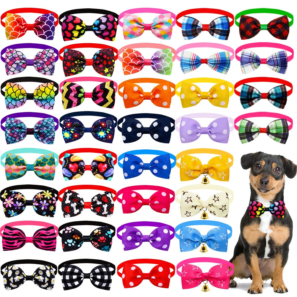 Dog Bow Tie Plaid Print Adjustable Pets Collar for Dogs Pet Accessories Pet Dog Bowtie Pet Supplies Dog Grooming Accessories