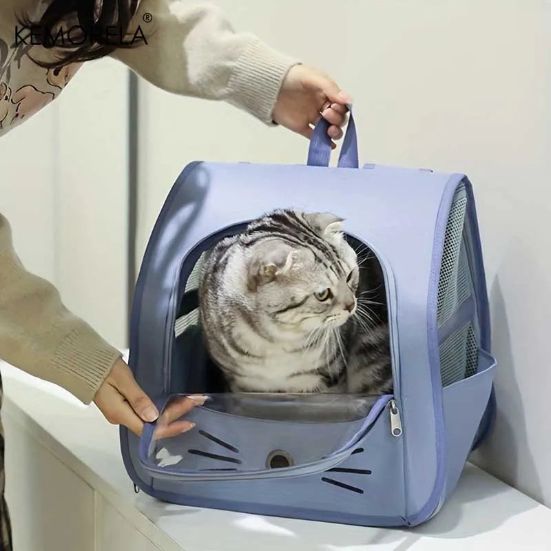 1Pcs Pet Carrier Backpack Large Cat Backpack Transparent Breathable Portable Bag Backpack Cat and Dog Supplies