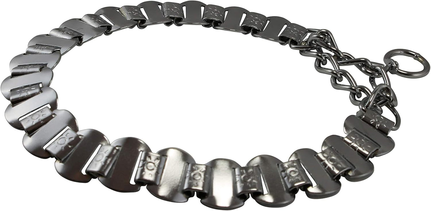 Metal Plates Martingale Dog Collar 3Mm Link Chrome (14.5"-16.5")