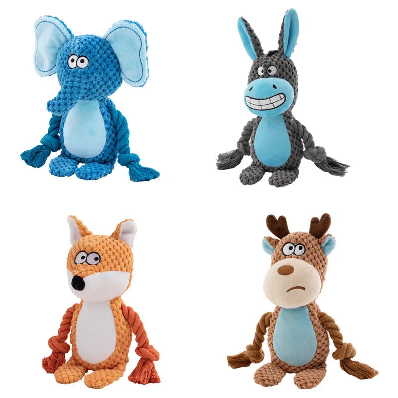 Stuffed Raw Small Dog Plush Interactive Toys Indestructible Bite Resistant Sound Puppy Toys Squeaky Dogs Rattle for Pet Supplies