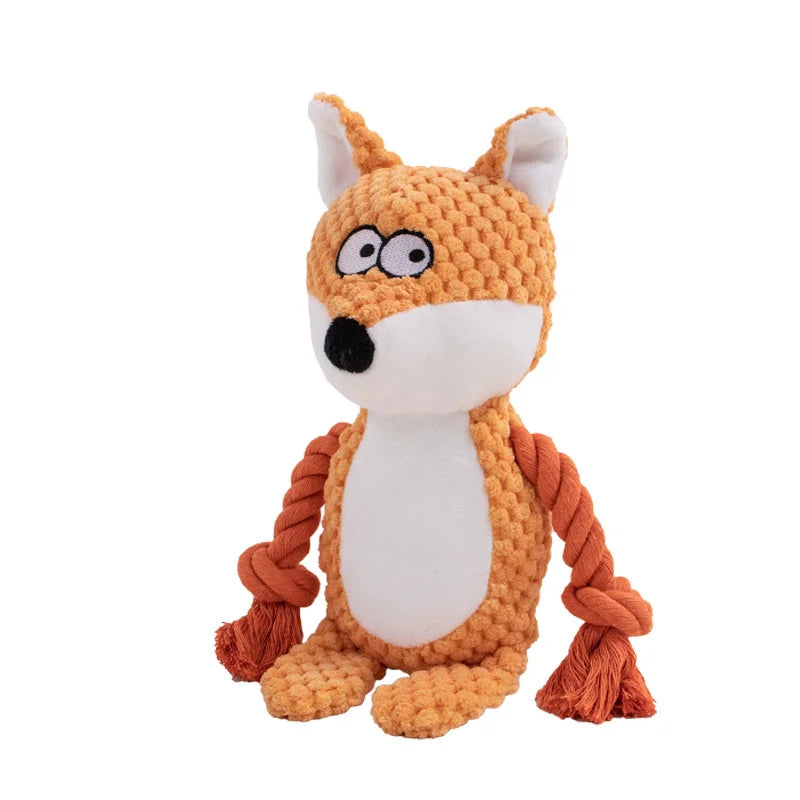 Stuffed Raw Small Dog Plush Interactive Chewing Toy Indestructible Bite Resistant Sound Puppy Squeaky Dogs Rattle for Pet Toys