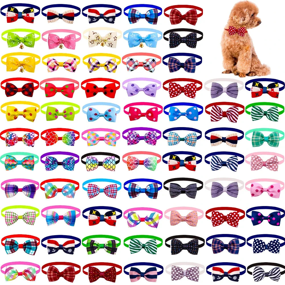 Dog Bow Tie Plaid Print Adjustable Pets Collar for Dogs Pet Accessories Pet Dog Bowtie Pet Supplies Dog Grooming Accessories