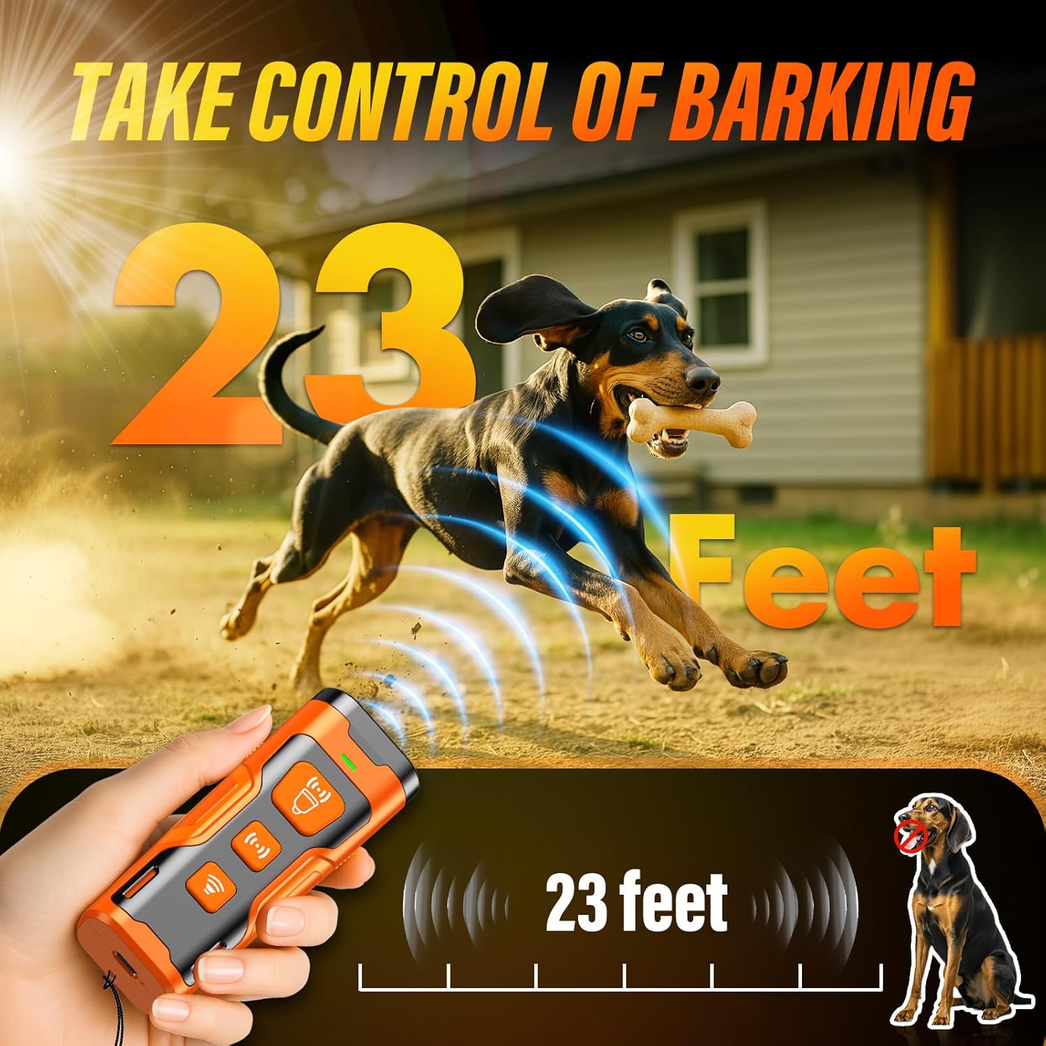 Anti Bark dog training tool, humane, emits a frequency that stops bad behavior