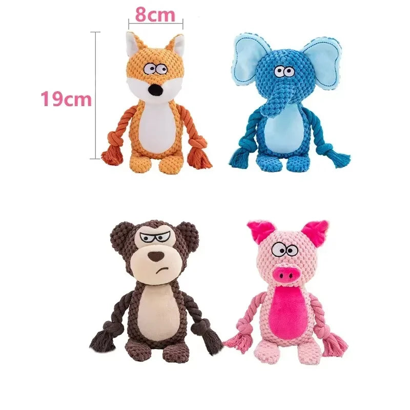 Stuffed Raw Small Dog Plush Interactive Chewing Toy Indestructible Bite Resistant Sound Puppy Squeaky Dogs Rattle for Pet Toys