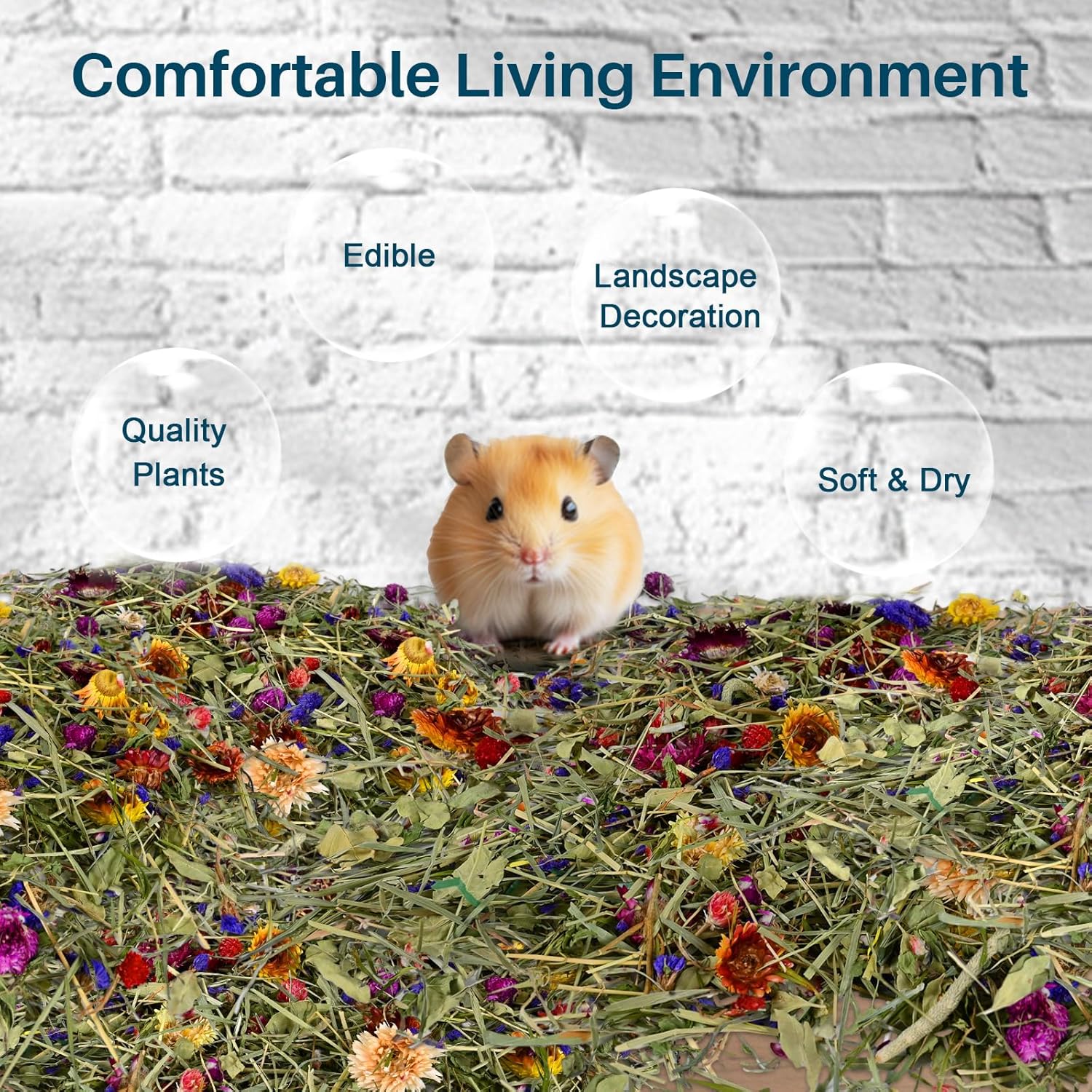 150G Hamster Bedding - Flowers & Herbs Odor Control Dwarf Gerbil 