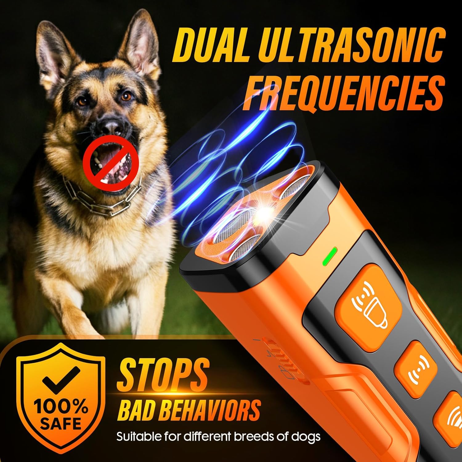 Anti Bark dog training tool, humane, emits a frequency that stops bad behavior