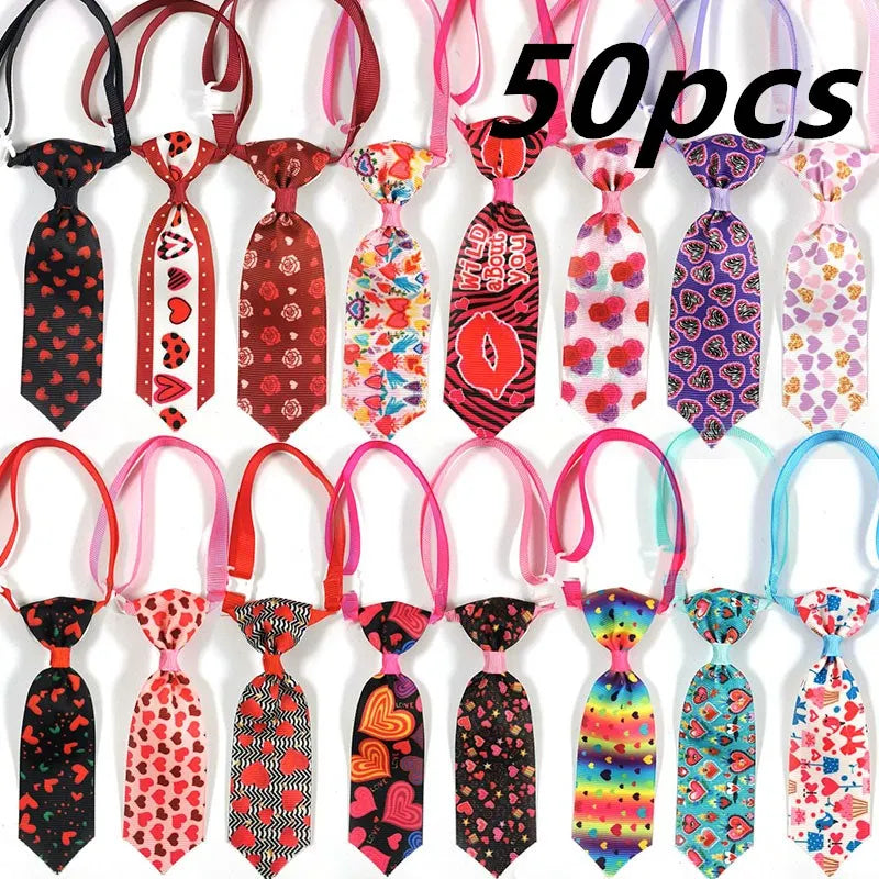 30/50Pcs Valentine'S Day Pet Dog Ties Accessories for Small Middle Dog Pets Bow Tie Necktie Bowties Pet Supplies Dog Supplies