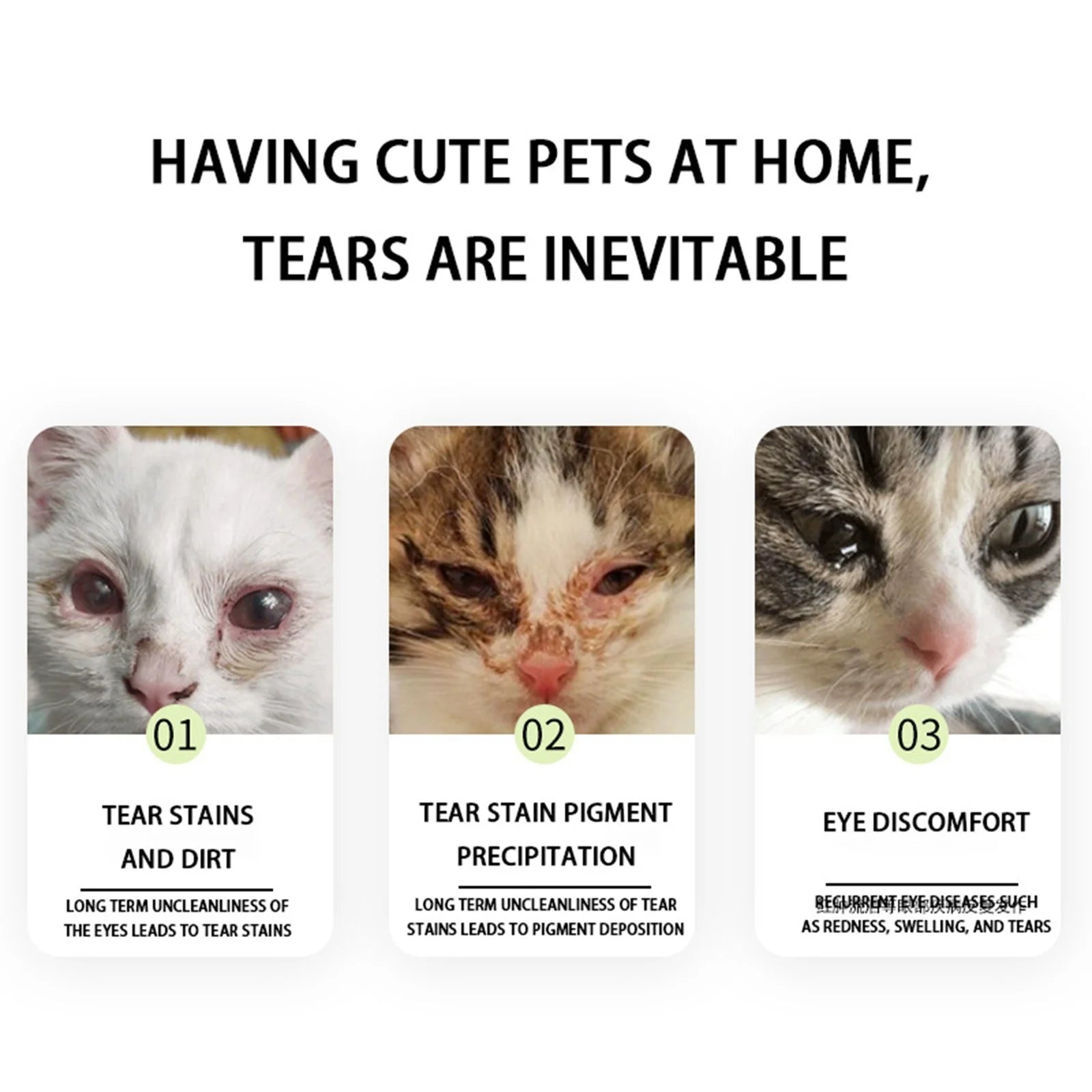 Pet Supplies Pet Tear Stain Remover Brush for Dogs and Cats - Grooming Tool for Eye Area Hygiene Pet Accessories for Cleaning