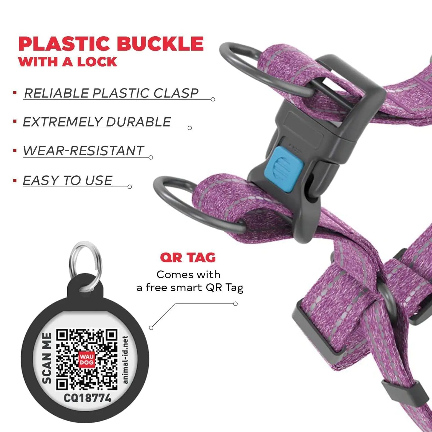 Eco Friendly Dog Harness/Purple/durable/comfortable