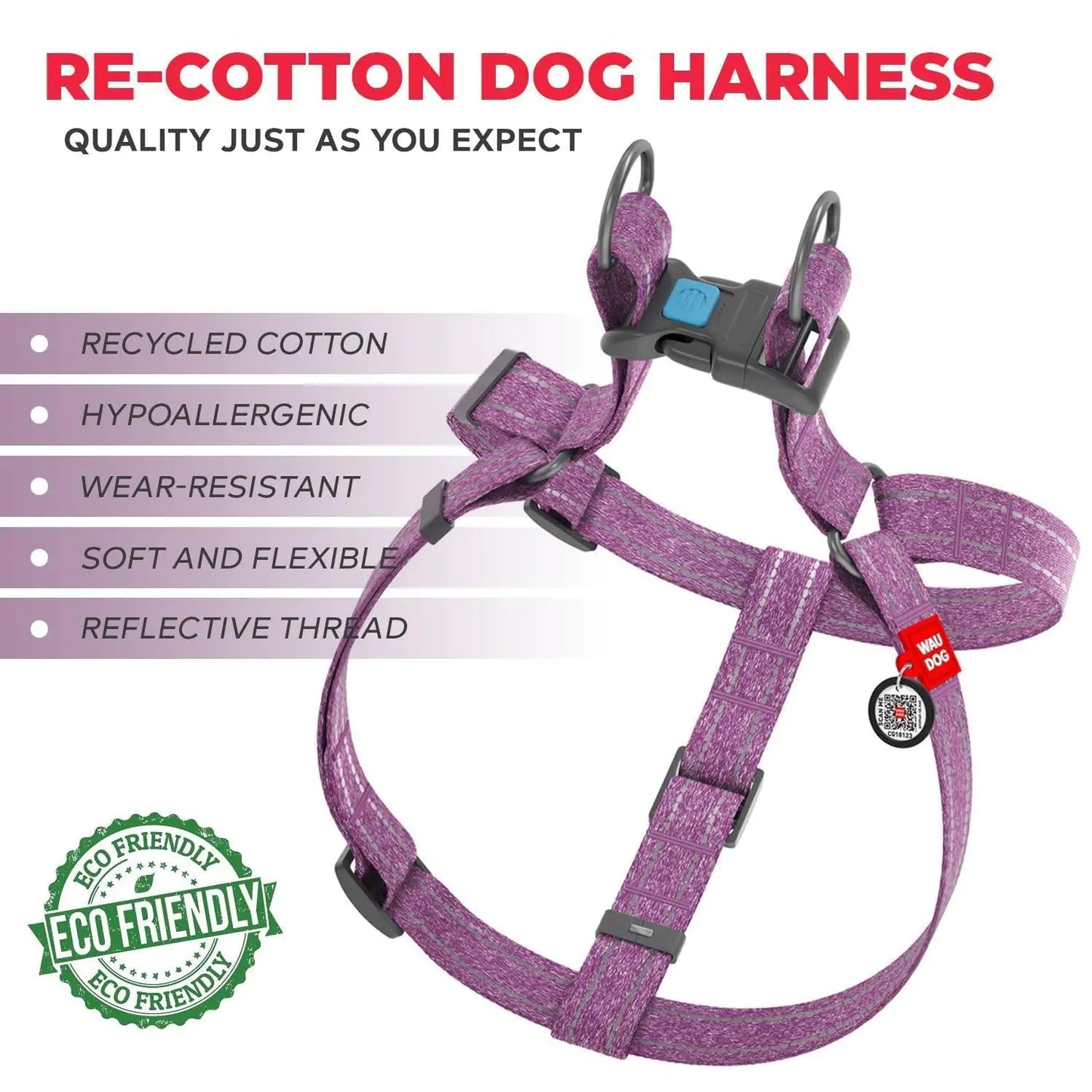 Eco Friendly Dog Harness/Purple/durable/comfortable