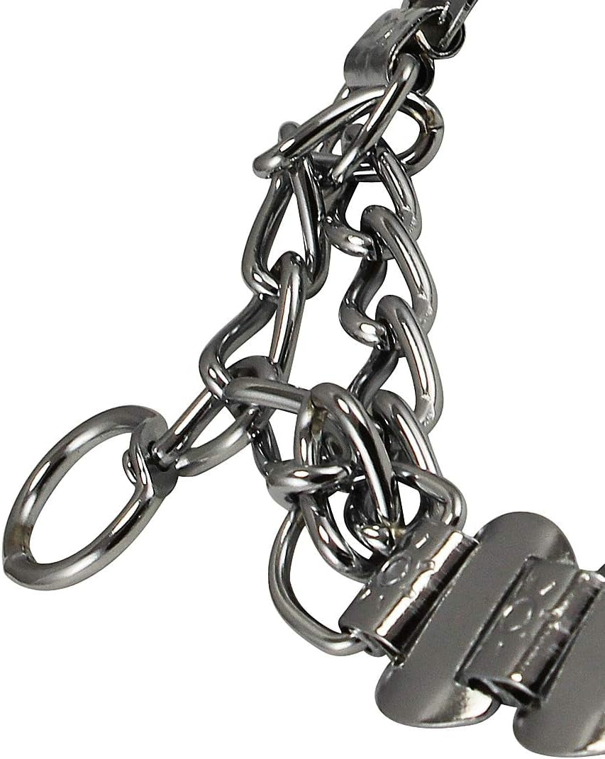 Metal Plates Martingale Dog Collar 3Mm Link Chrome (14.5"-16.5")