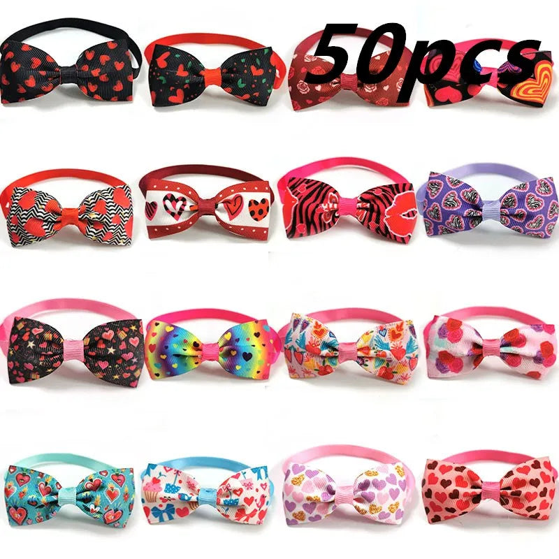 30/50Pcs Valentine'S Day Pet Dog Ties Accessories for Small Middle Dog Pets Bow Tie Necktie Bowties Pet Supplies Dog Supplies