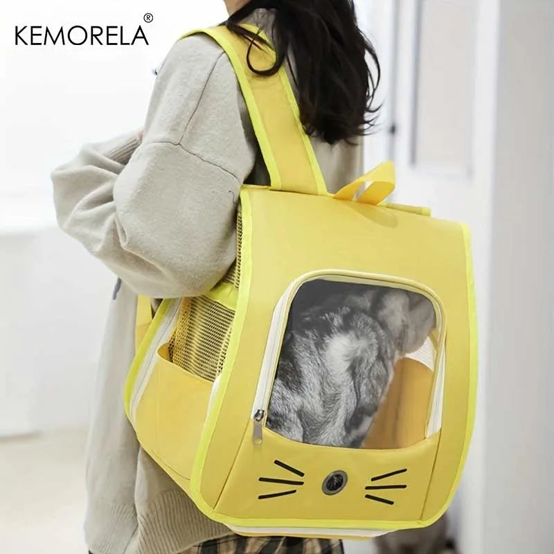 1Pcs Pet Carrier Backpack Large Cat Backpack Transparent Breathable Portable Bag Backpack Cat and Dog Supplies