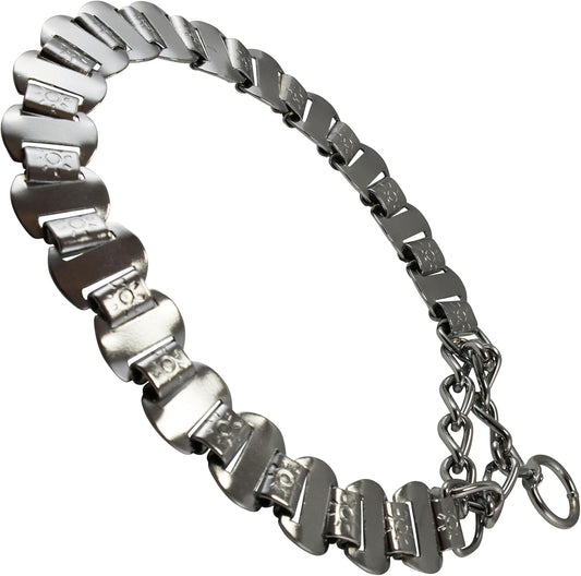 Metal Plates Martingale Dog Collar 3Mm Link Chrome (14.5"-16.5")
